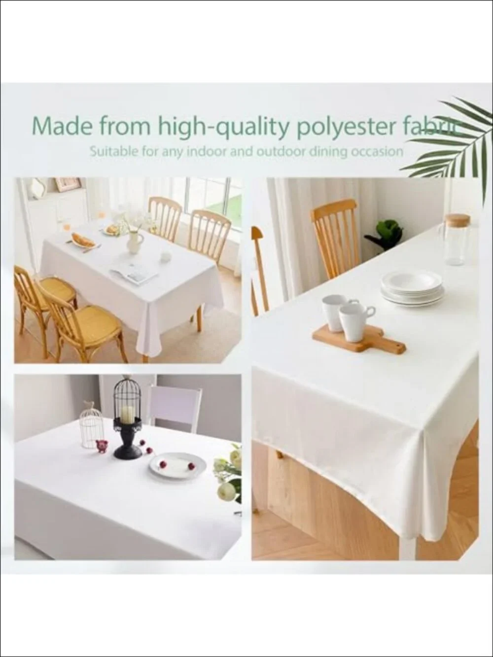 6 Pack Table Cloth Rectangle 60x102 Inch Polyester Washable Tablecloth for 6ft